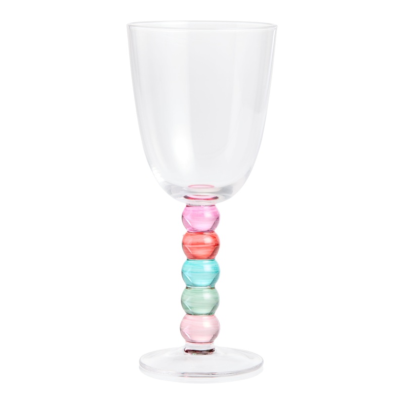 Multicolor Stacked Stem Wine Glass