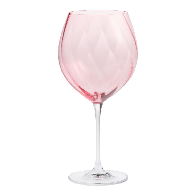 Natalia Pink Ribbed Red Wine Glass