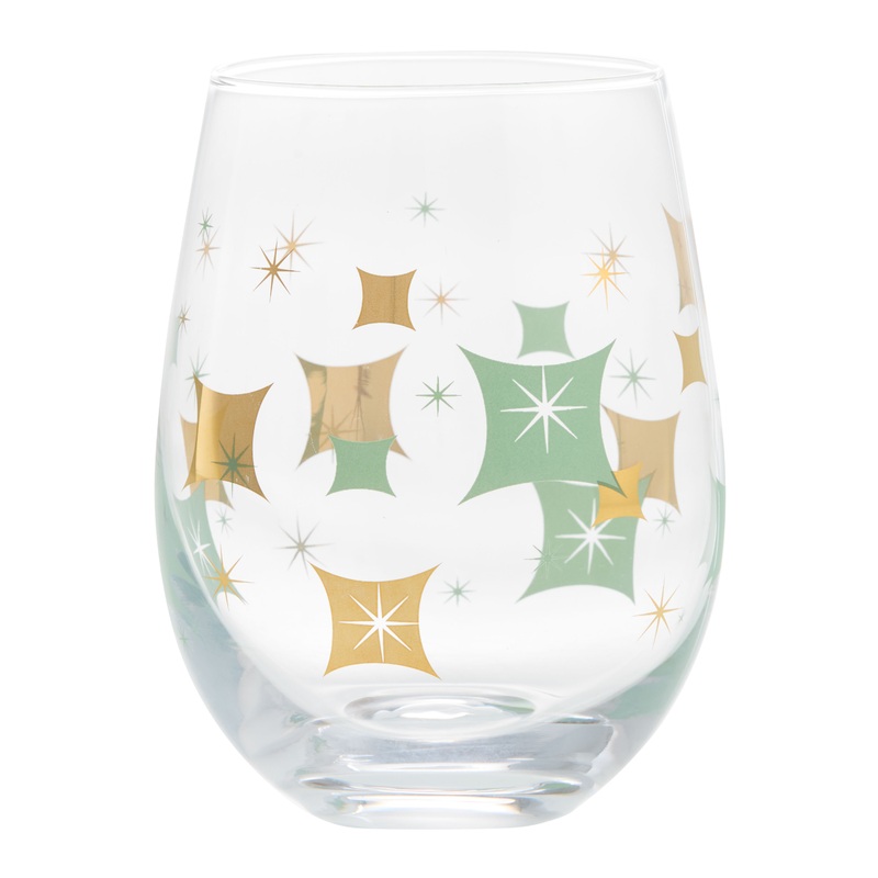 Pop Party Retro Stemless Wine Glass