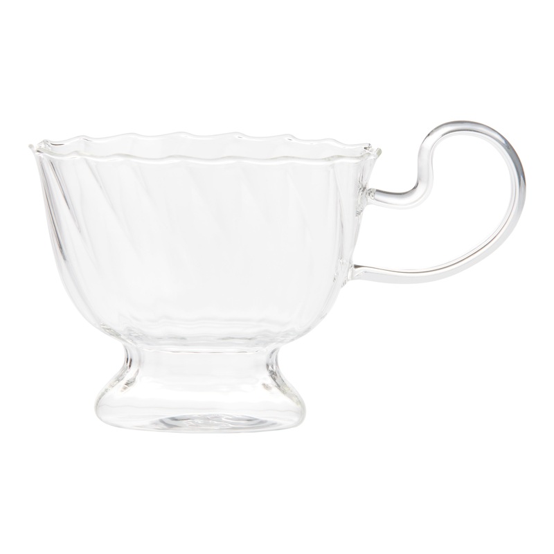 Clear Scalloped Glass Espresso Mug