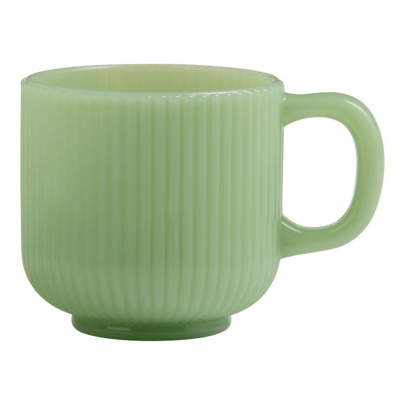 Colored Ribbed Milk Glass Espresso Mug