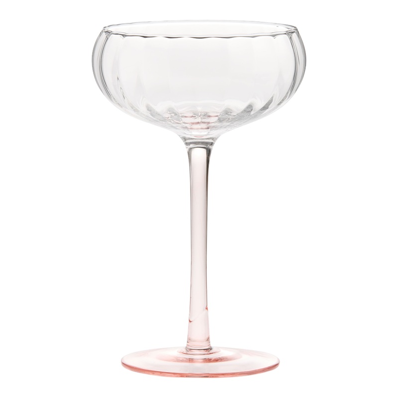 Colored Stem Fluted Coupe Glass