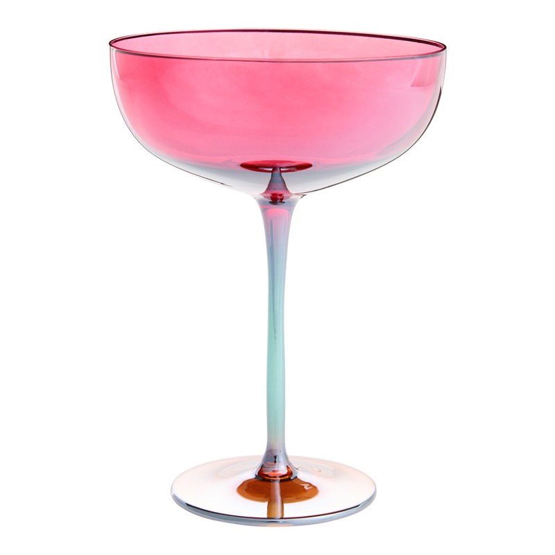Gwyn Burgundy and Green Ombre Coupe Glass