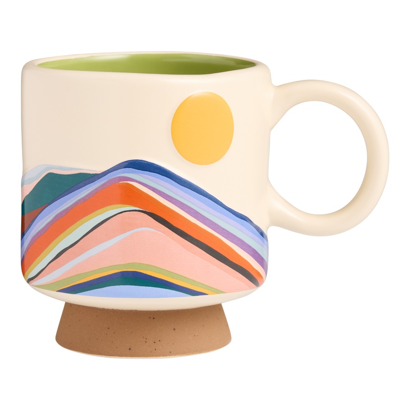 Kolor Me Koby Mountain Landscape Footed Ceramic Mug