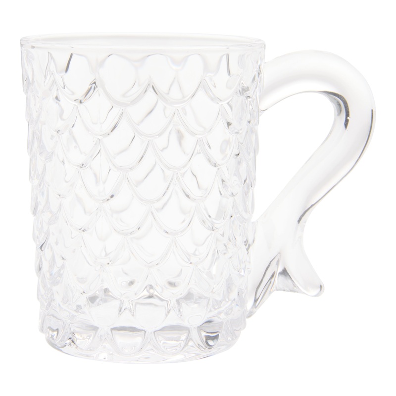 Mermaid Tail Pressed Glass Mug