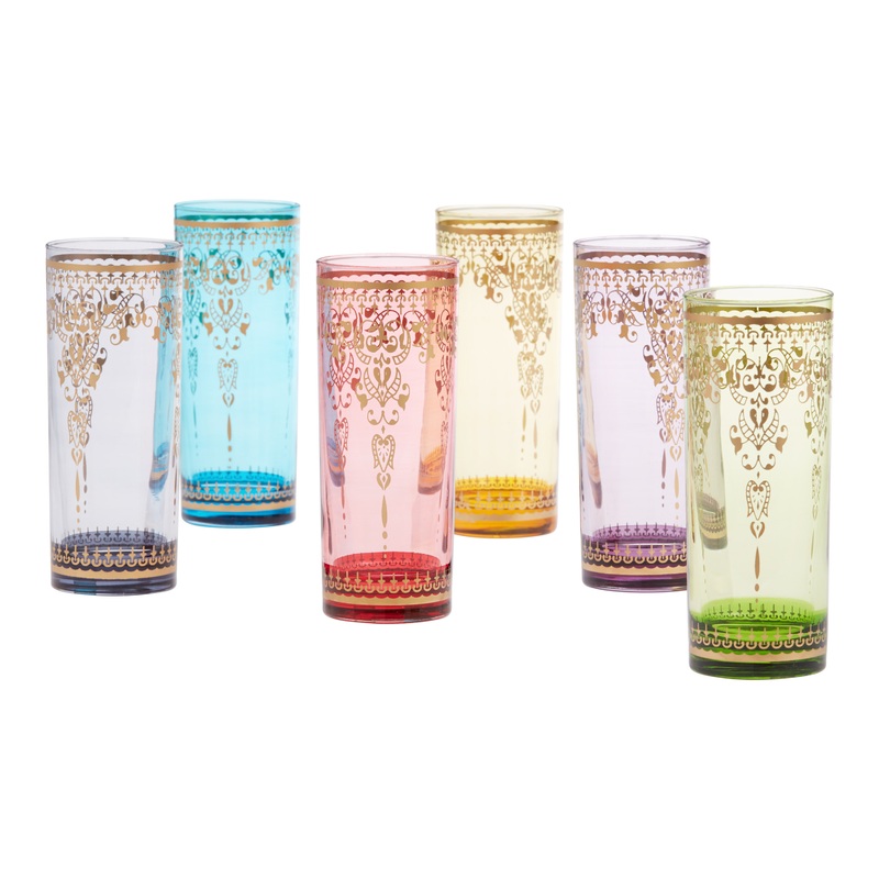 Moroccan Highball Glasses Set of 6