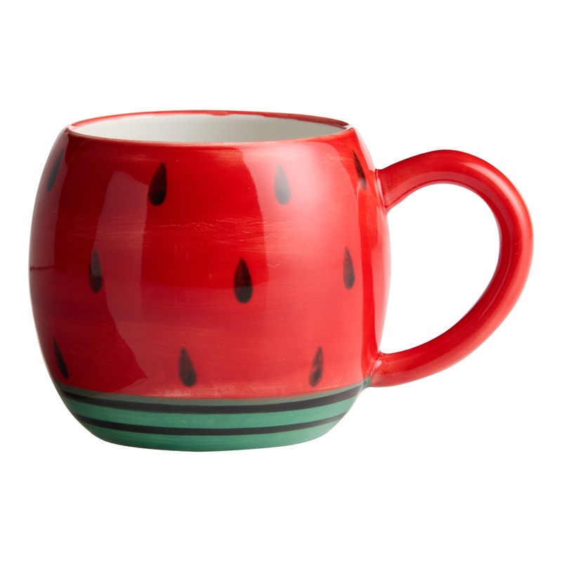 Red and Green Watermelon Hand Painted Ceramic Mug
