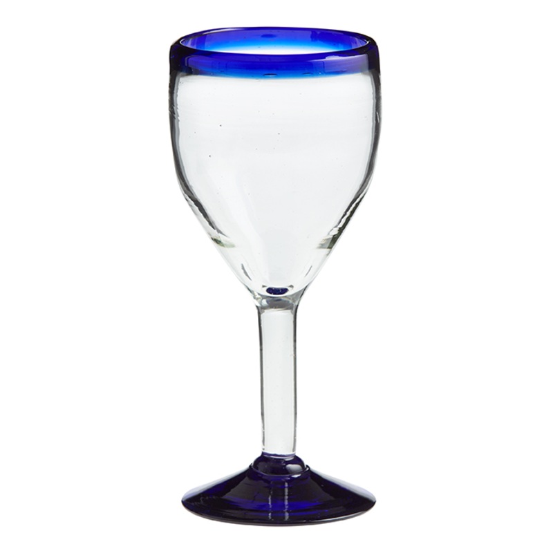 Rocco Blue Handcrafted Glass Goblet