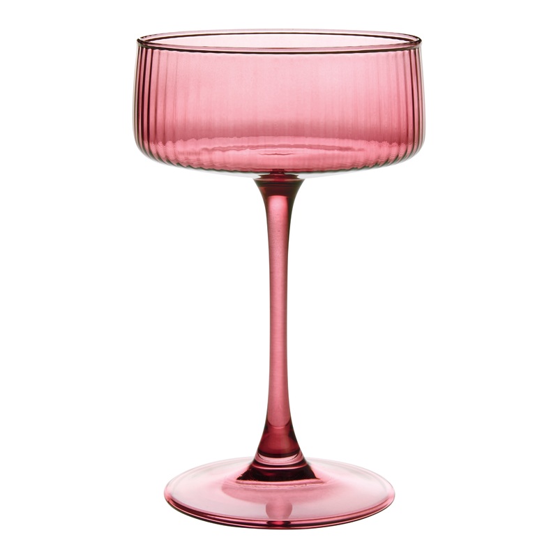 Vivienne Colored Ribbed Coupe Glass