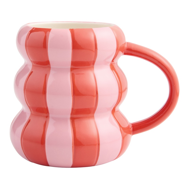 Wavy Bubble Stripe Hand Painted Ceramic Mug