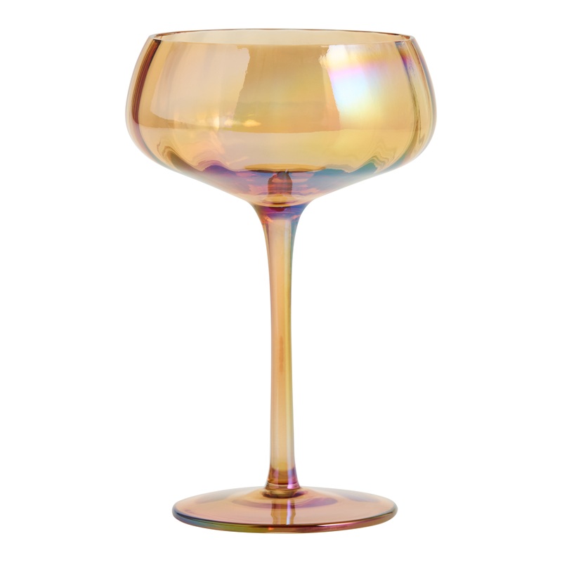 Amber Luster Ribbed Coupe Glass