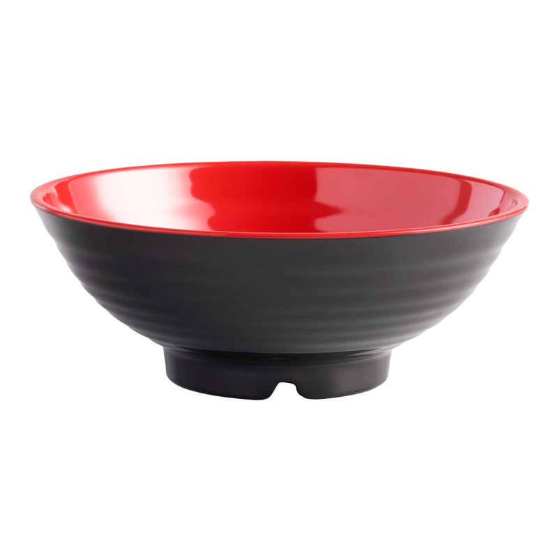 Black and Red Melamine Bowls Set of 4
