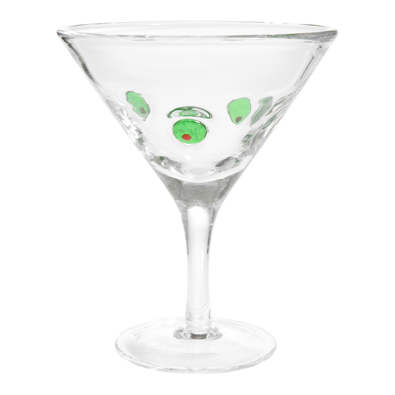 Charm Olive Inlay Martini Glass