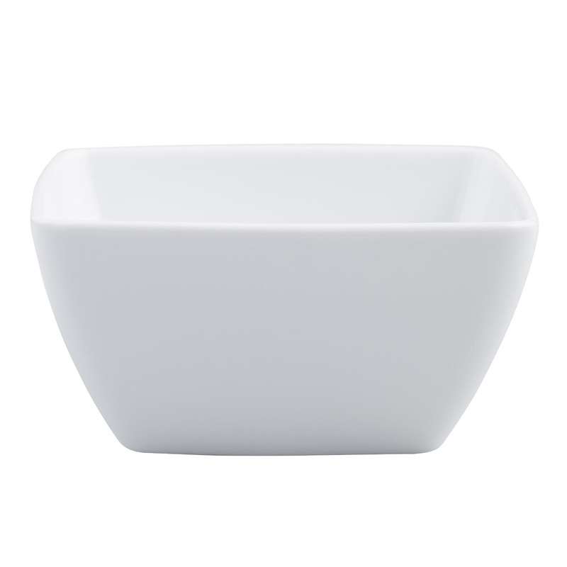 Coupe Square White Porcelain Bowl