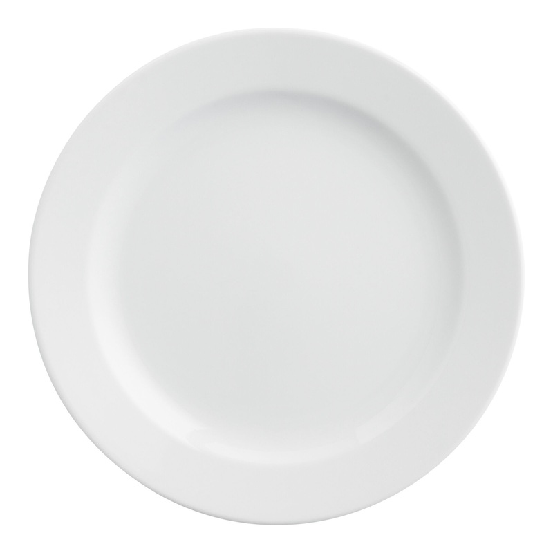 Coupe White Porcelain Wide Rim Dinner Plate