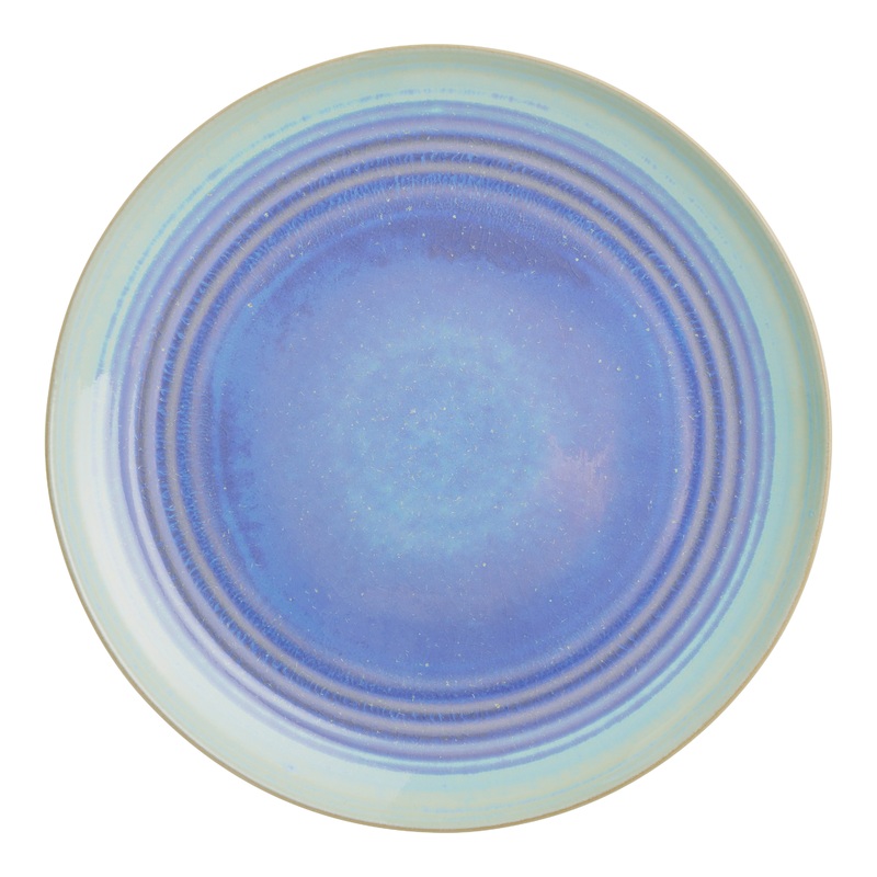 Cove Aqua Crackle Reactive Glaze Dinner Plate