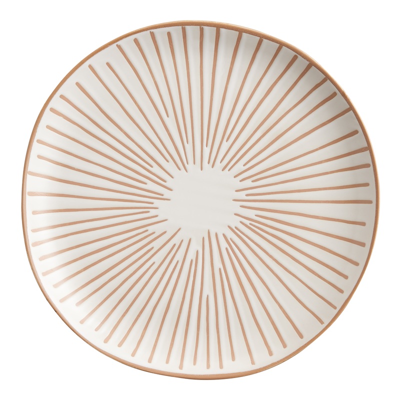 Drake Natural Clay Geo Wax Resist Dinner Plate