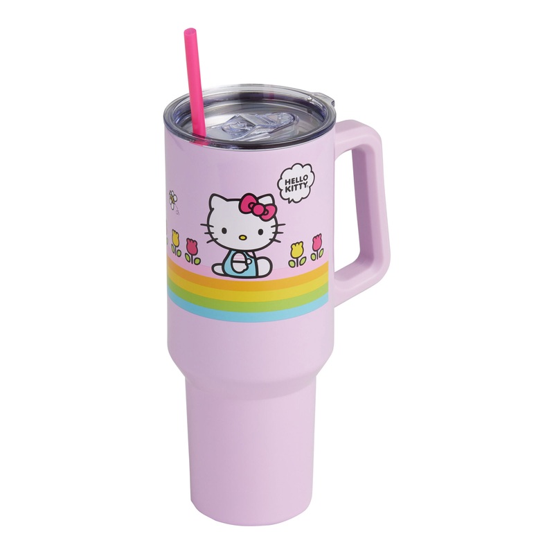 Hello Kitty Pink Stainless Steel Drink Tumbler With Straw