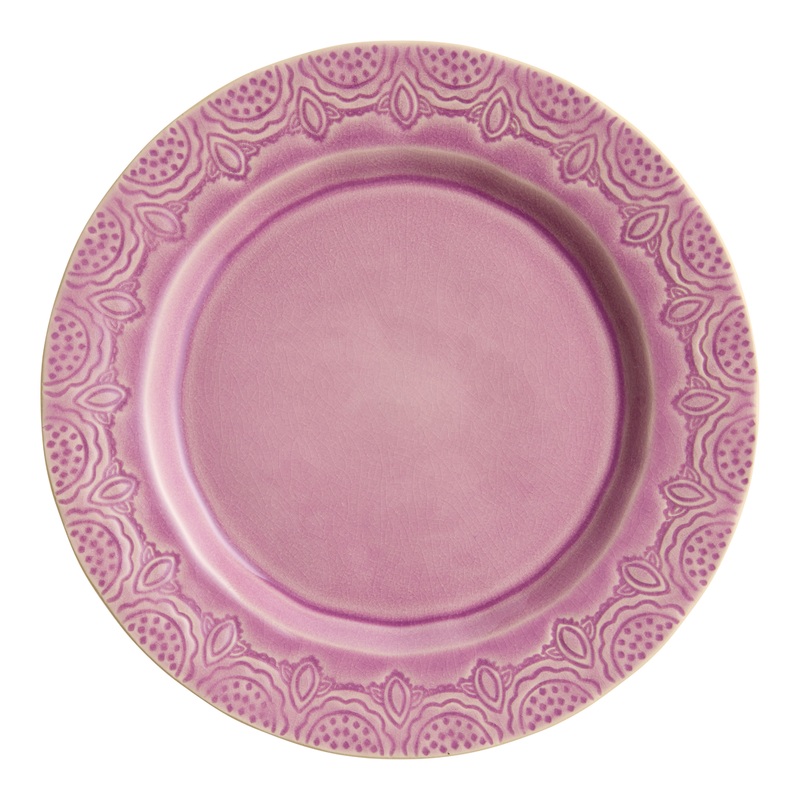 Lucia Lavender Debossed Reactive Glaze Dinner Plate