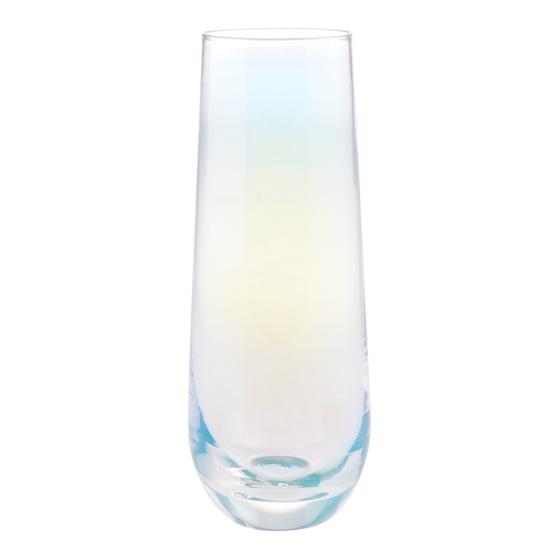 Modern Iridescent Stemless Champagne Flute