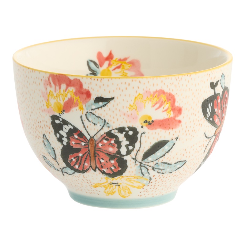 Multicolor Floral Butterfly Hand Painted Bowl