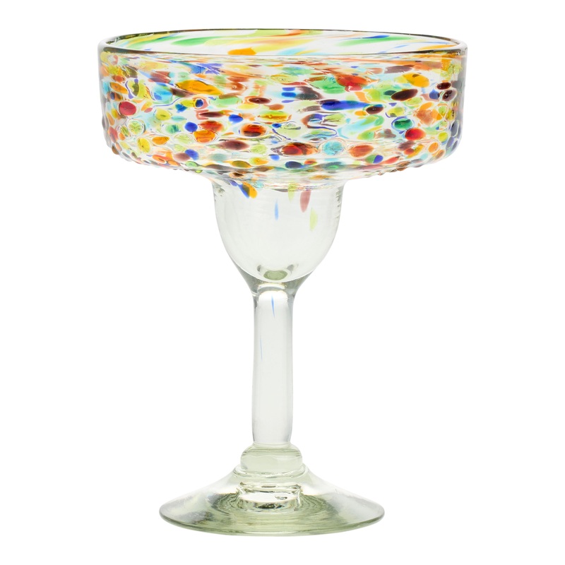 Pinata Confetti Handcrafted Recycled Margarita Glass