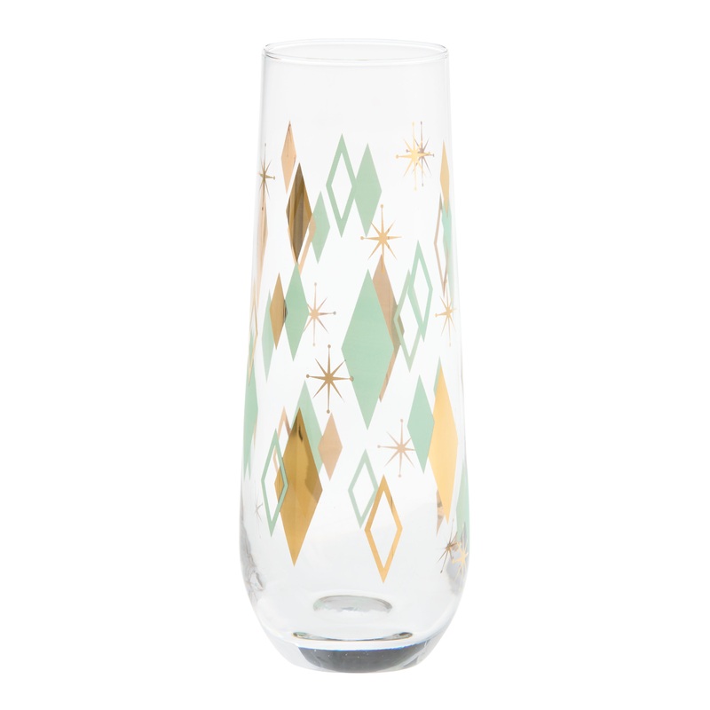 Pop Party Retro Stemless Champagne Flute