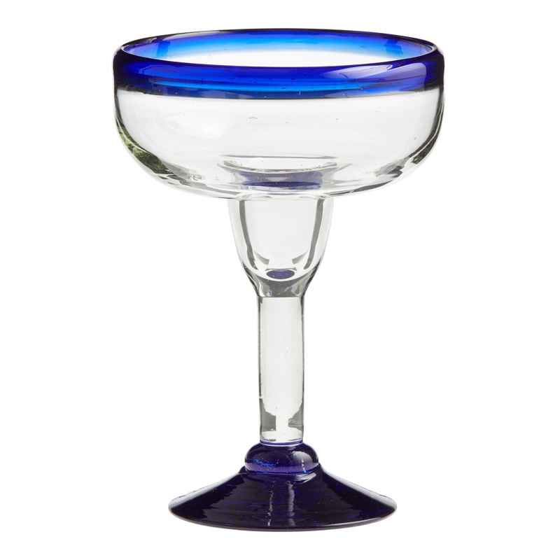 Rocco Blue Handcrafted Recycled Margarita Glass