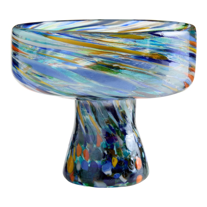 Swirl Multicolor Handcrafted Recycled Margarita Glass