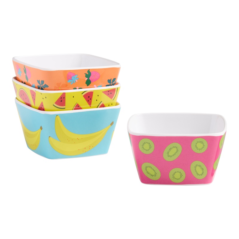 Tropical Fruit Melamine Mini Bowls 4 Pack