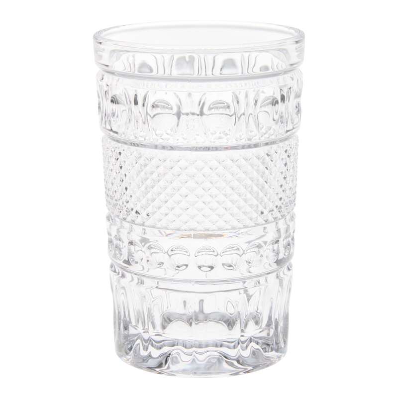 Vintage Diamond Pressed Highball Glass