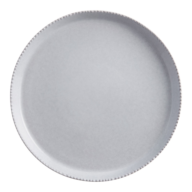 Whistler Gray Reactive Glaze Beaded Dinner Plate
