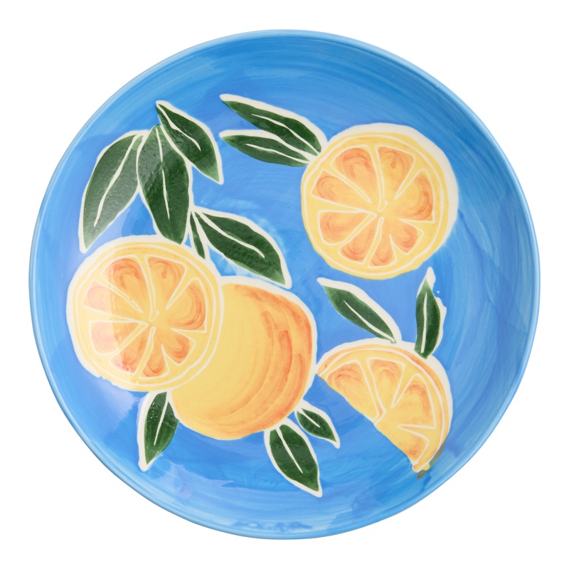 Blue Oranges Hand Painted Salad Plate