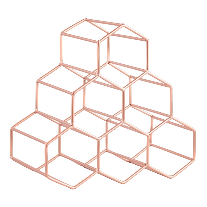 Copper Hexagon 6 Bottle Wine Rack
