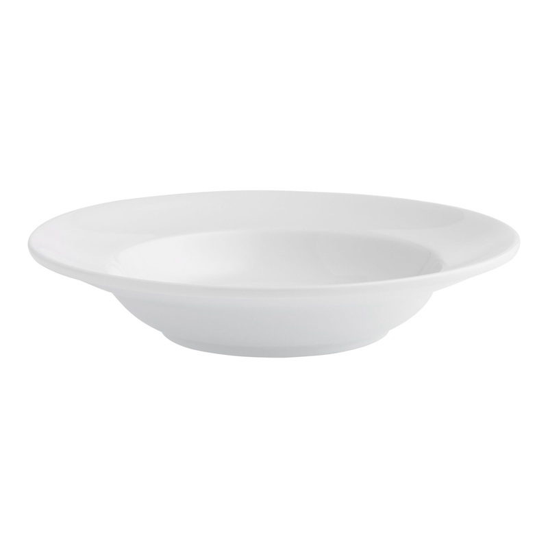 Coupe White Porcelain Wide Rim Pasta Bowl