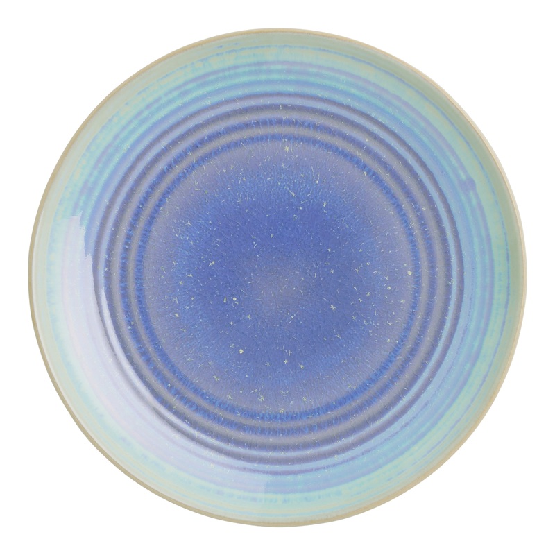 Cove Aqua Crackle Reactive Glaze Salad Plate