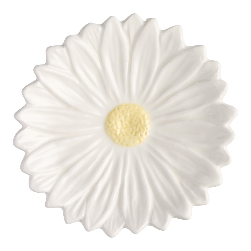 Daisy Hand Painted Figural Appetizer Plate