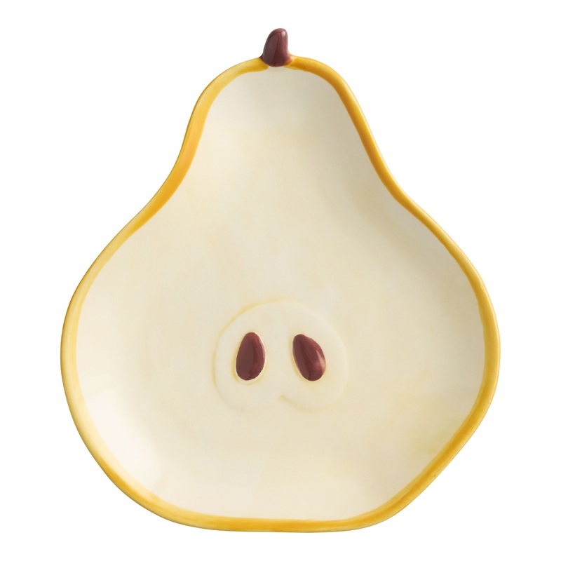 Golden Pear Hand Painted Figural Appetizer Plate