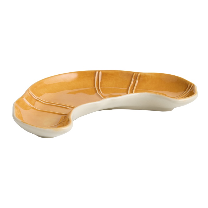 Hand Painted Croissant Figural Appetizer Plate