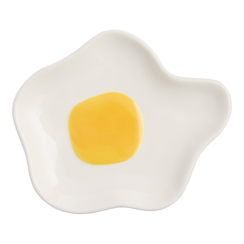 Hand Painted Fried Egg Figural Appetizer Plate