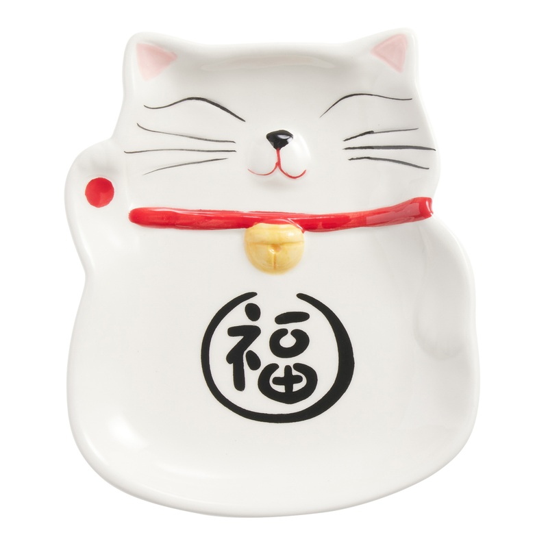 Lucky Cat Figural Appetizer Plate