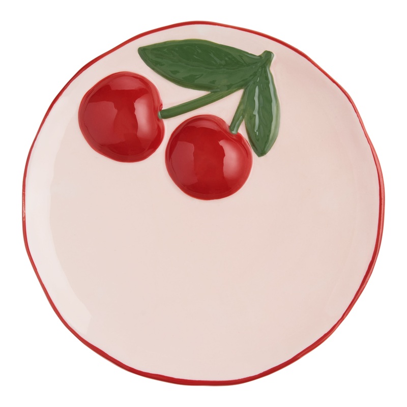 Pink Cherry Organic Hand Painted Appetizer Plate