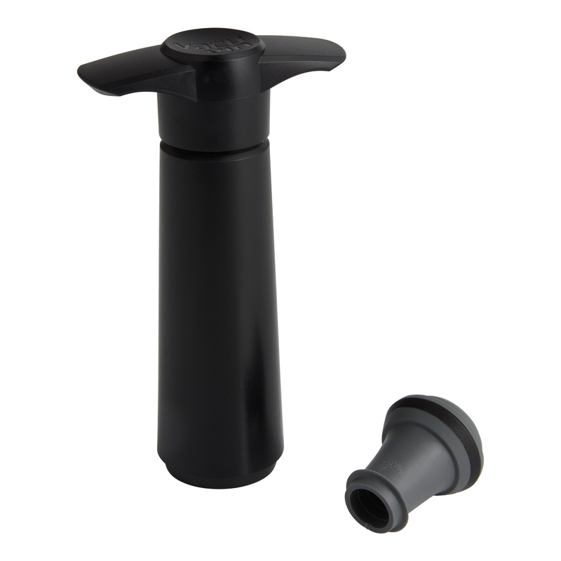 Vacu Vin Black Wine Saver Pump With Bottle Stopper