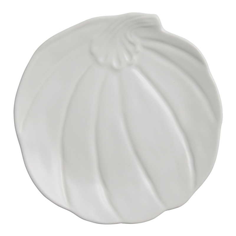 White Pumpkin Figural Appetizer Plate