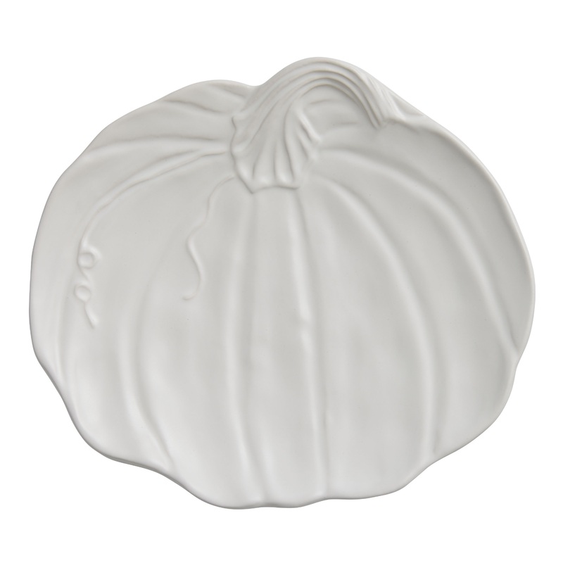 White Pumpkin Figural Salad Plate