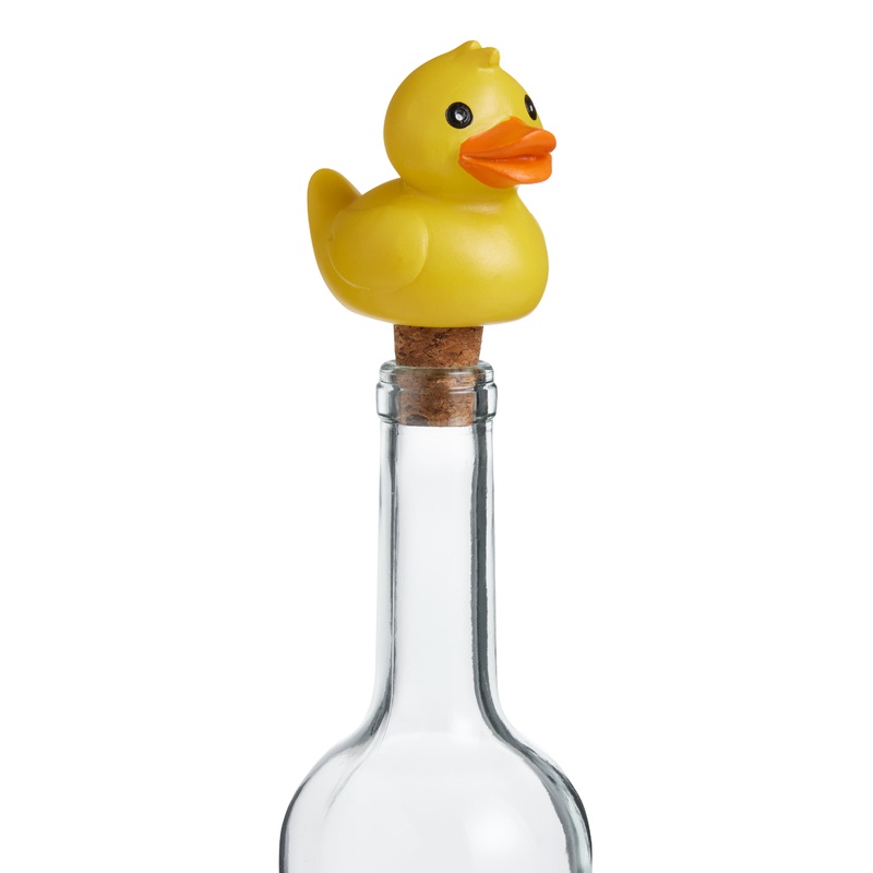 Yellow Resin Rubber Ducky Wine Bottle Stopper