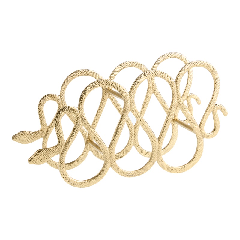 Gold Metal Embossed Snake 6 Bottle Wine Rack