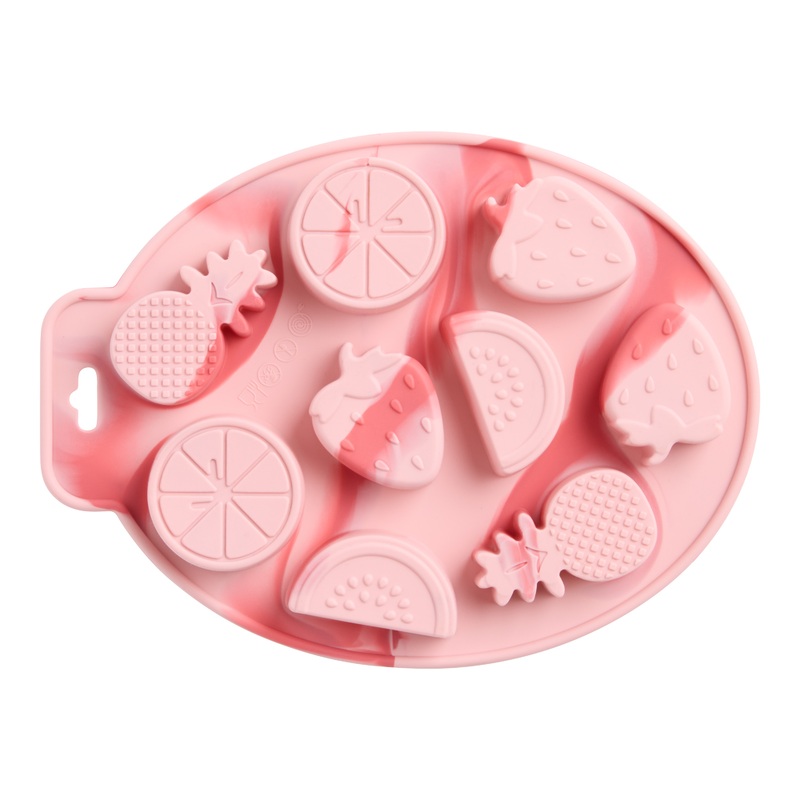 Marbled Pink Fruit Shaped Silicone Ice Mold