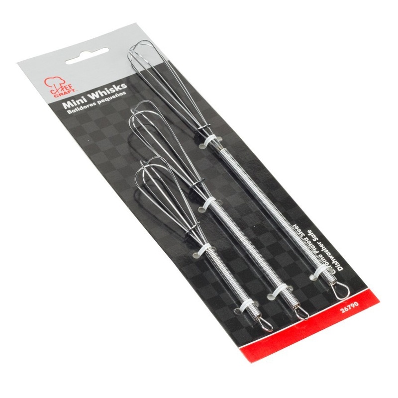 Mini Chrome Whisk Sets – 3 Pieces
