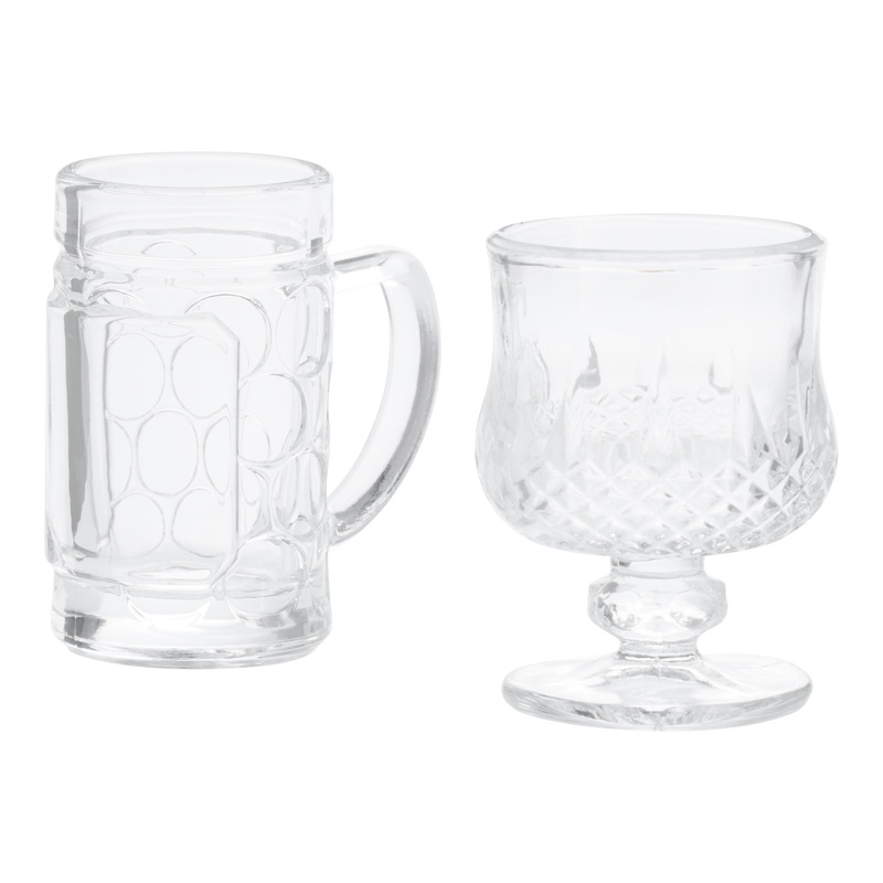 Mini Wine Glass and Beer Stein Shot Glasses Set of 2